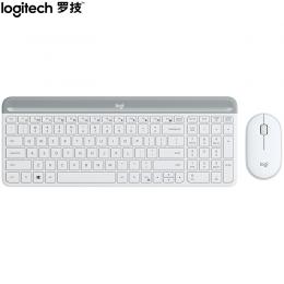 罗技（Logitech）MK470 键鼠套装 无线键鼠套装 超薄 全尺寸 芍药白...