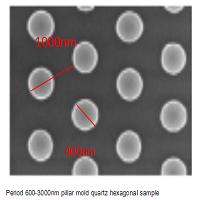 正六边形柱状模板,石英,周期600-3000nm,线宽80-1400nm,高度200-400nm
