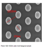 正六边形柱状模板,硅,周期1000-1500nm,线宽300-650nm,高度280-1600nm