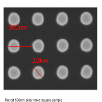 正方形柱状模板,硅,周期500nm,线宽135-210nm,高度150-350nm